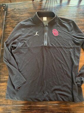Jordan Black Quarter-Zip Pullover with Red OU Logo xxl